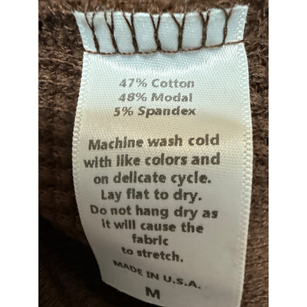 Set Active Women's Brown Waffle Knit Pull On Pocket Wide Leg Trousers Pants Sz M