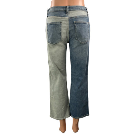 NEW Current Elliott The Vanessa Blue Gray Two Tone Straight Denim Jean Pants 26