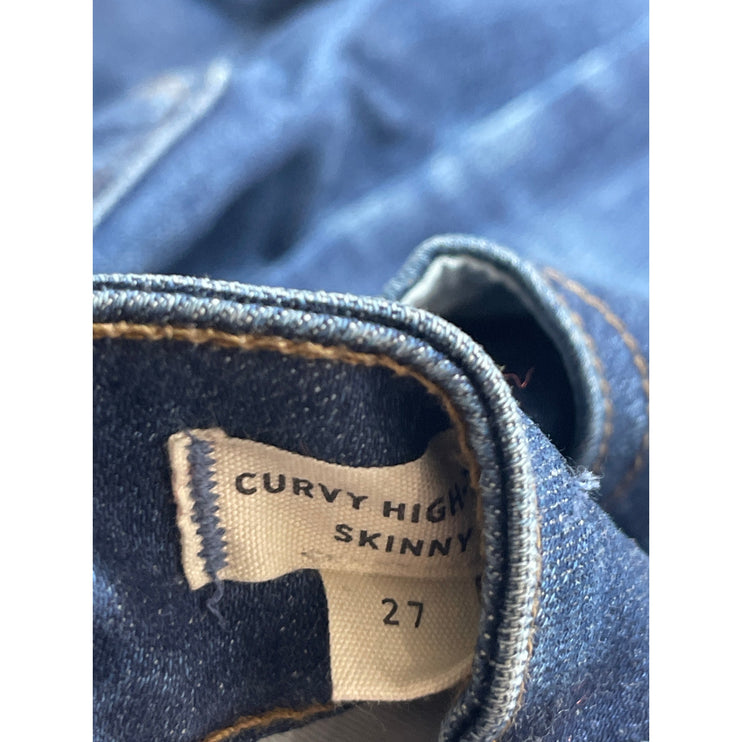 Madewell Women's Medium Blue Wash High Rise Skinny Tapered Denim Jeans Pants 27