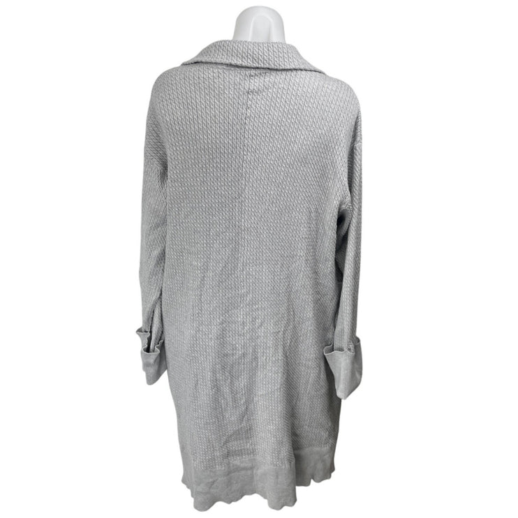 WeWoreWhat Women's Gray Cable Knit Long Sleeve Open Front Cardigan Sweater XXS