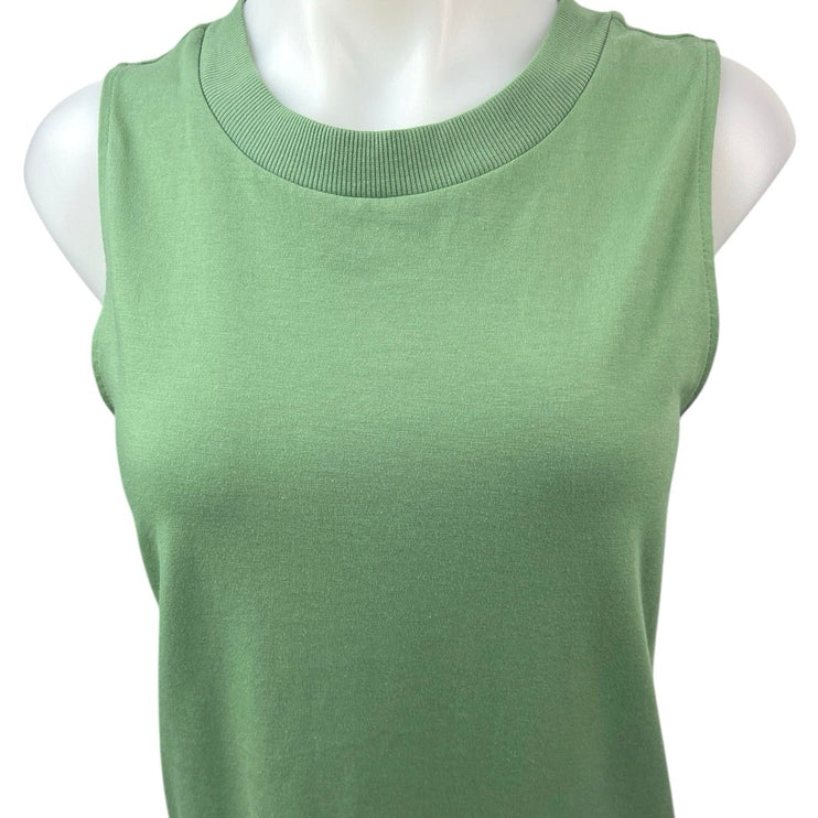 A New Day Green Sleeveless Crew Neck Pull On Casual Midi Tank Shirt Dress Size M