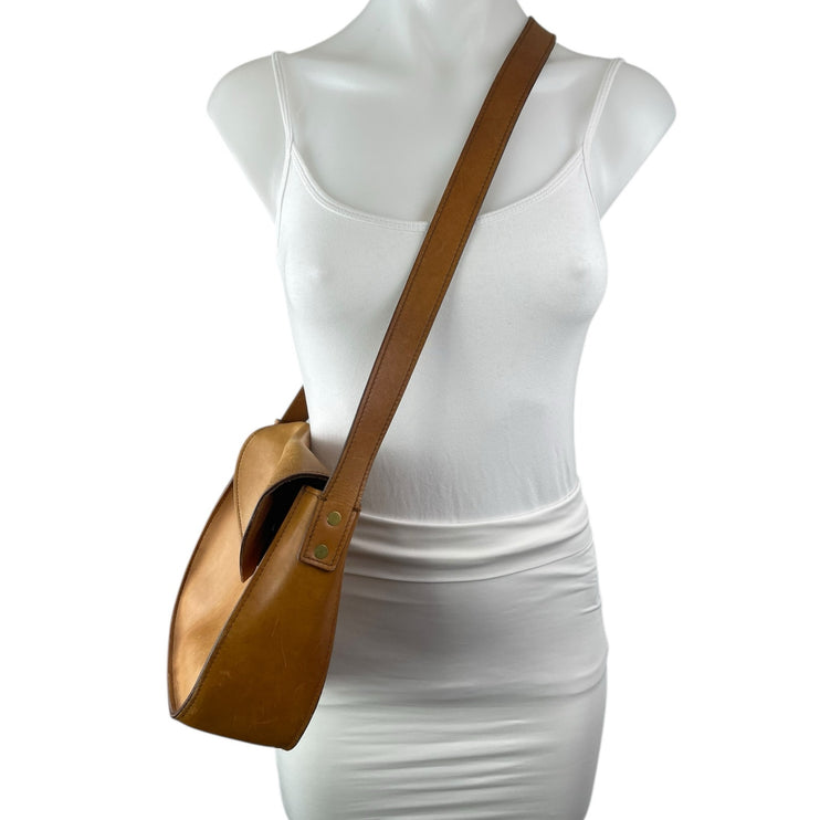 Madewell The Marfa Tan Leather Saddle Flap Crossbody Purse Handbag Size OS
