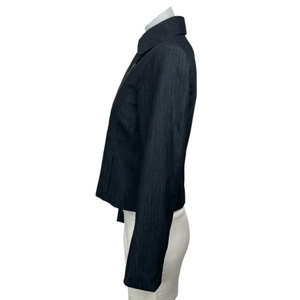 Tommy Hilfiger Women's Black Long Sleeve Asymmetric Zip Moto Coat Jacket Size 0
