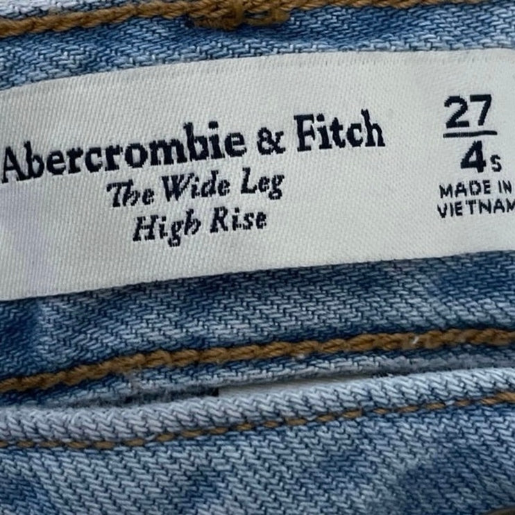 Abercrombie & Fitch Light Blue High Rise Palazzo Wide Leg Denim Jeans Pants 27