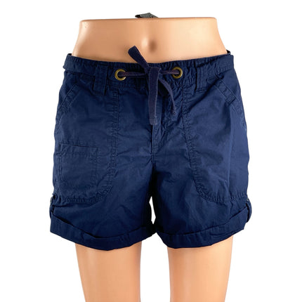 Tommy Hilfiger Women's Navy Blue Tie Cuffed Mid Rise Casual Mini Shorts Size 4