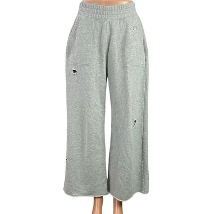 Offline by Aerie Gray Distressed High Rise Wide Leg Baggy Sweat Pants Size XS
