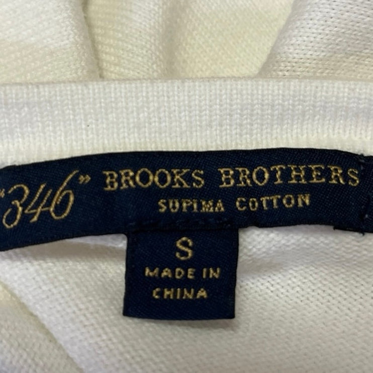 Brooks Brothers White Button Down V-neck Long Sleeve Knit Cardigan Sweater Top S