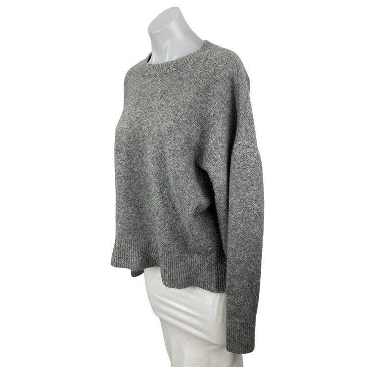 Zara Women's Gray Knit Crew Neck Long Sleeve Sweatshirt Sweater Top Size M