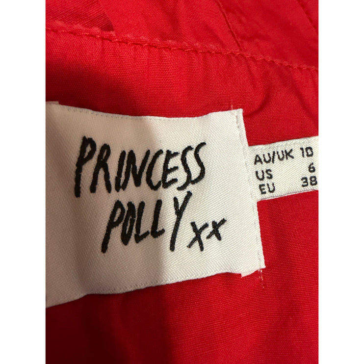 Princess Polly Red Sleeveless Corset Bustier Cami Camisole Tank Crop Top Size 6