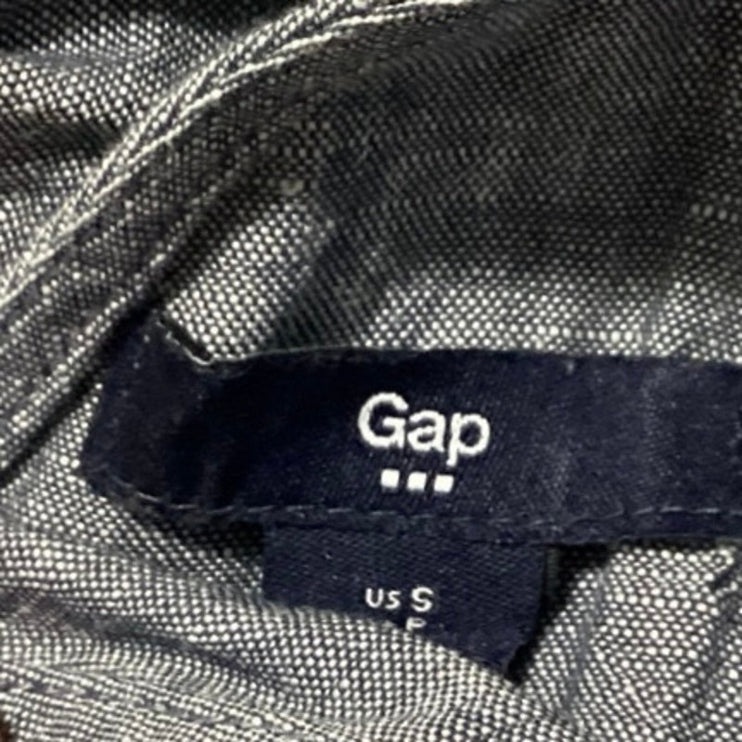 GAP Gray Linen Sleeveless Open  Back Jean Chambray Denim Blouson Mini Dress Sz S