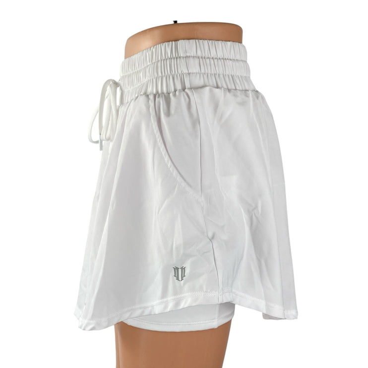 EleVen by Venus Williams White Flowy Tennis Golf Athletic Skort Skirt Shorts S