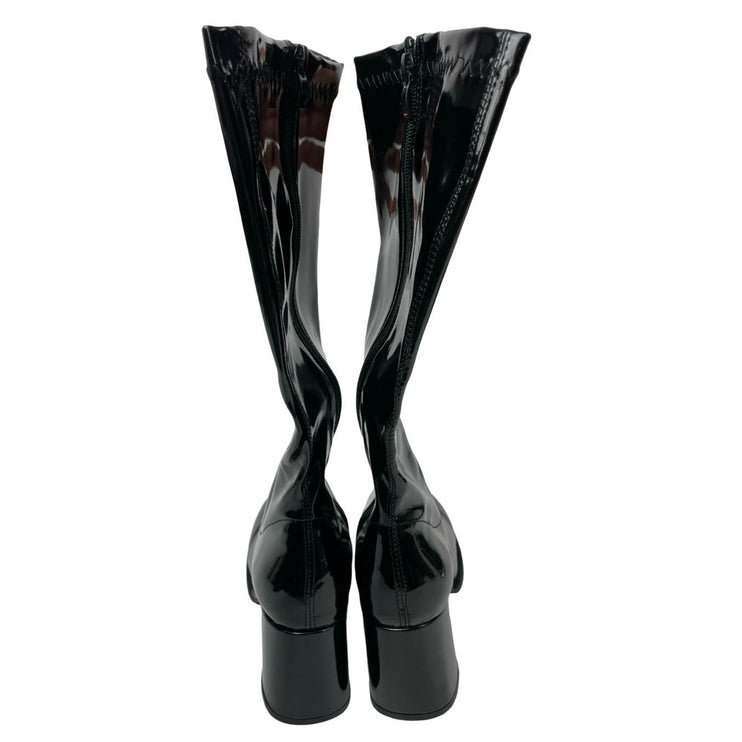 Funtasma Gogo Womens Black Patent Leather Knee High Block Heels Platform Boots 5