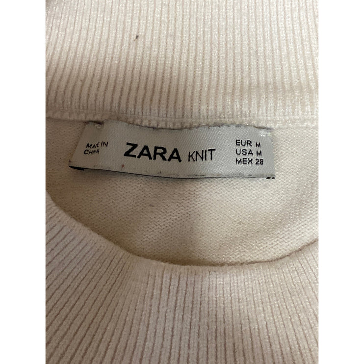 Zara Knit Color Block Chevron Women's Crew Neck Long Sleeve Sweater Top M