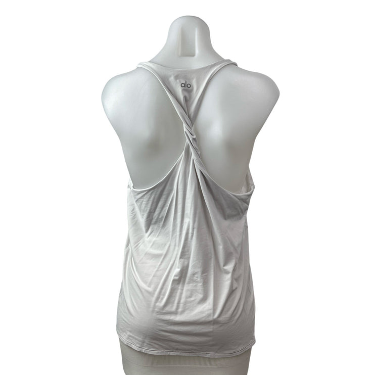 Alo Yoga Women's White Sleeveless Racerback Workout Athletic Tank Top Size M/L