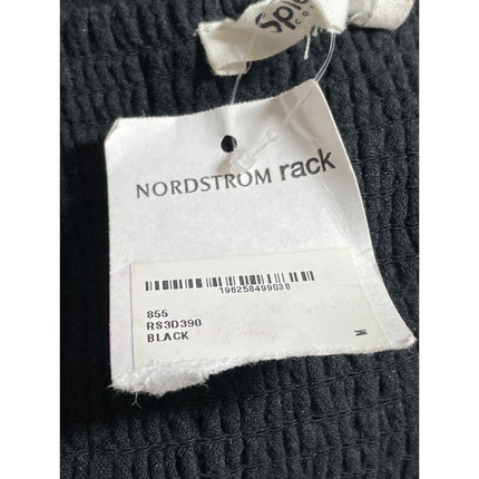 NEW Nordstrom Splendid Black Linen Sleeveless Open Back Cami Tiered Maxi Dress M