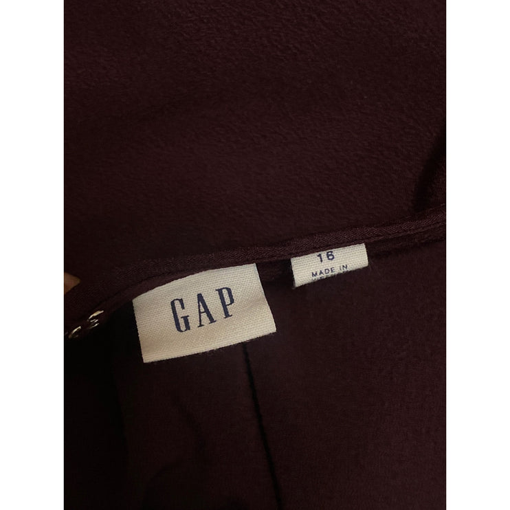 Gap Women's Brown V-neck Long Bell Sleeve V-neck Belted Tapered Jumpsuit Size 16