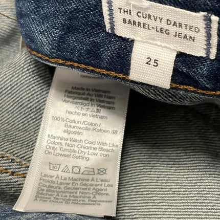 NEW Madewell The Darted Women's Blue High Rise Barrel Leg Denim Jeans Pants 25