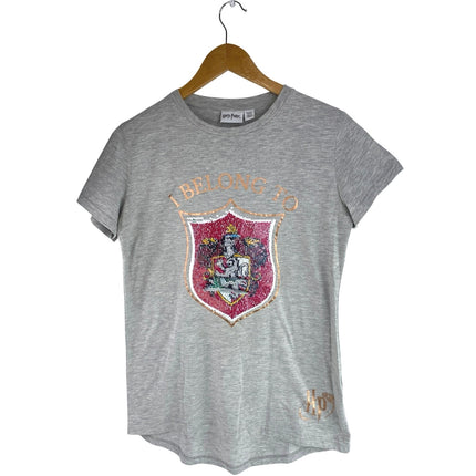 Harry Potter Gryffindor Slytherin House Kids Flip Sequin Tee T-shirt Top 14-15Y
