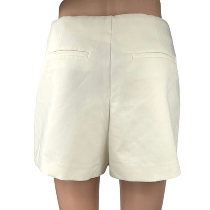 Zara Women's Cream White High Waist Mini Zipper Pencil Wrap Skirt Skort Size S