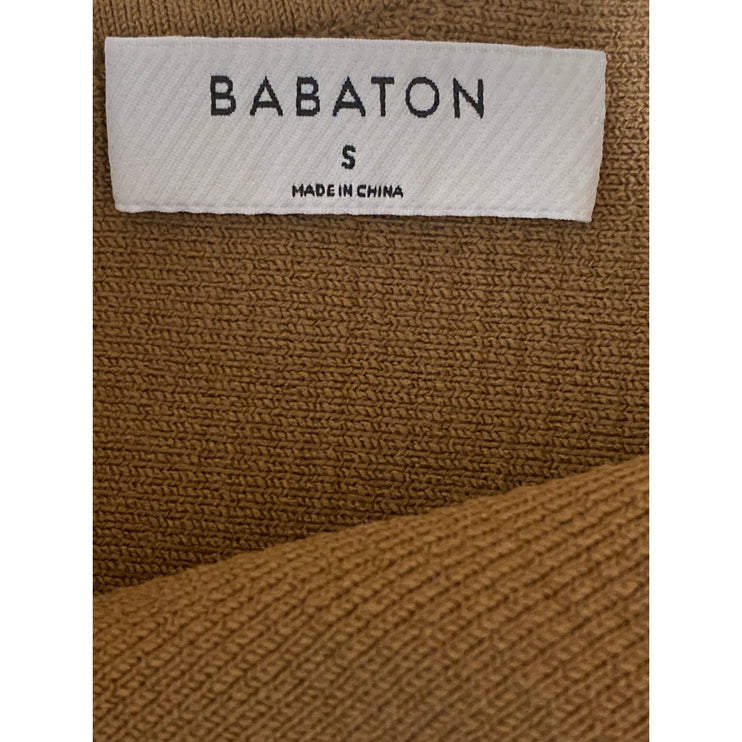 Aritzia Babaton Tan Sculpt One Shoulder Ribbed Knit Sleeveless Blouse Top Size S