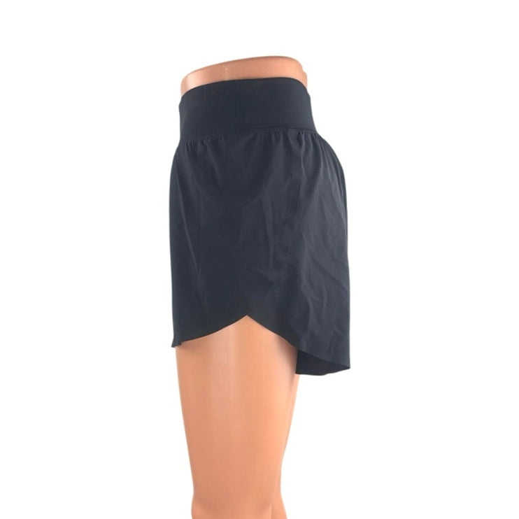 Crzyoga Women's Black High Rise Workout Running Gym Athletic Mini Short Size S