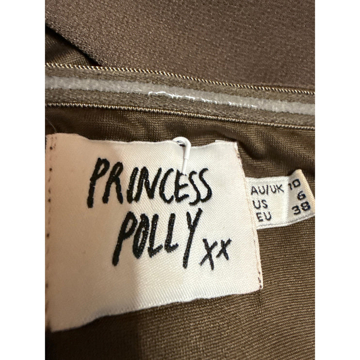 Princess Polly Brown Sleeveless Strapless Notch Bandeau Tube Crop Top Size 6