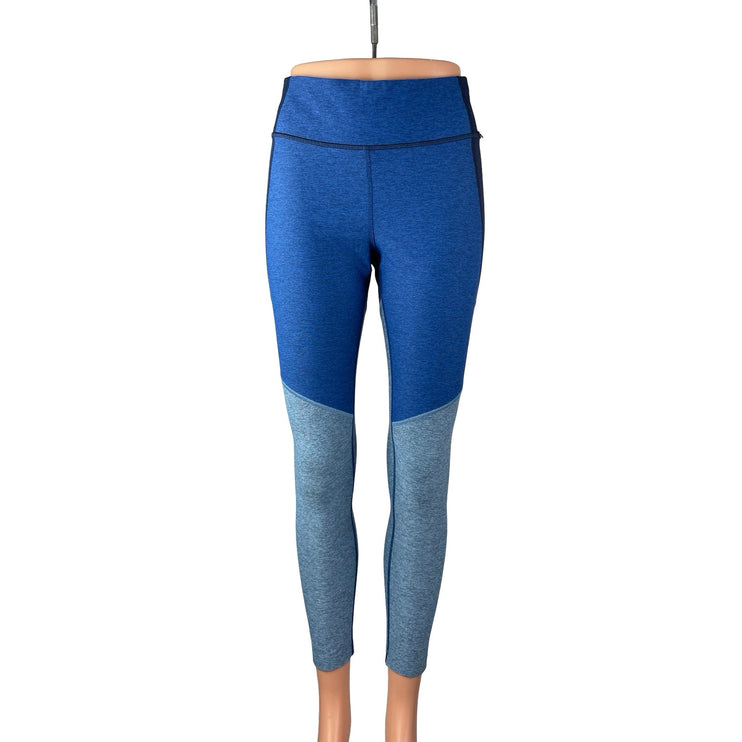 Outdoor Voices Tri Tone Blue Colorblock Yoga Workout Athletic Leggings Pant M