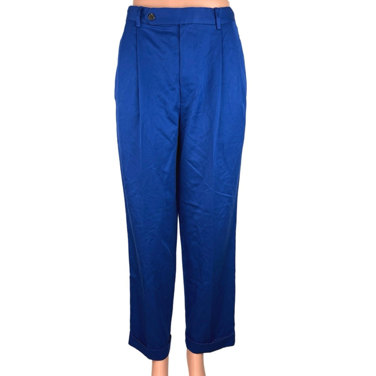 Polo Sport Ralph Lauren Women's Blue High Rise Plated Front Dress Pant Size 6