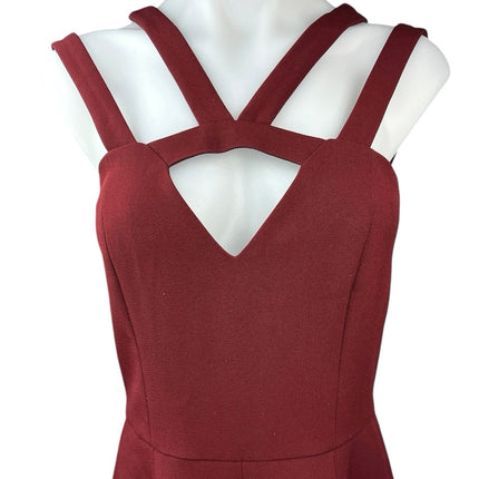 Express Red Double Strap Sleeveless Cutout Tapered Crop Ankle Jumpsuit Romper 6