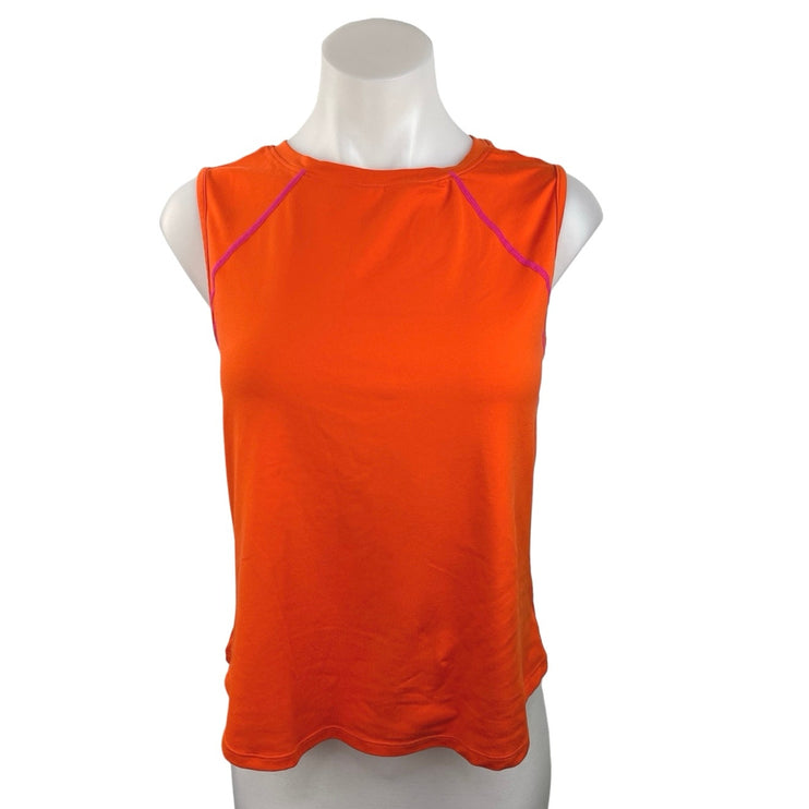 Terez Orange Crew Neck Sleeveless Pullover Activewear Muscle Shirt Tank Top Sz S