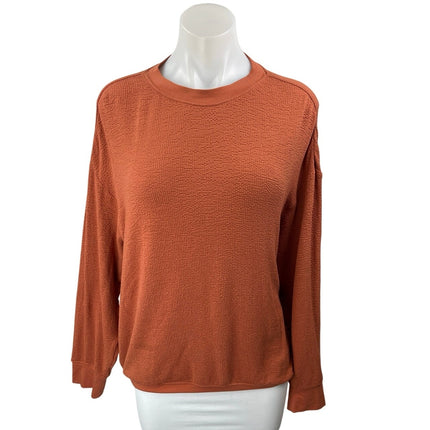 RicherPoorer Copper Brown Crew Neck Long Sleeve Pullover Sweater Top Size M