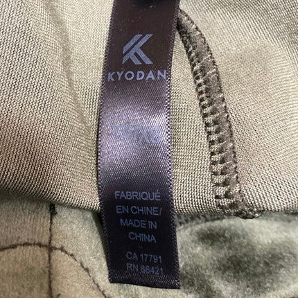 Kyodan Women's Green Velvet Velour High Rise Tapered Jogger Sweat Pants Size XS