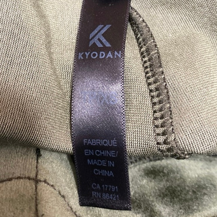 Kyodan Women's Green Velvet Velour High Rise Tapered Jogger Sweat Pants Size XS