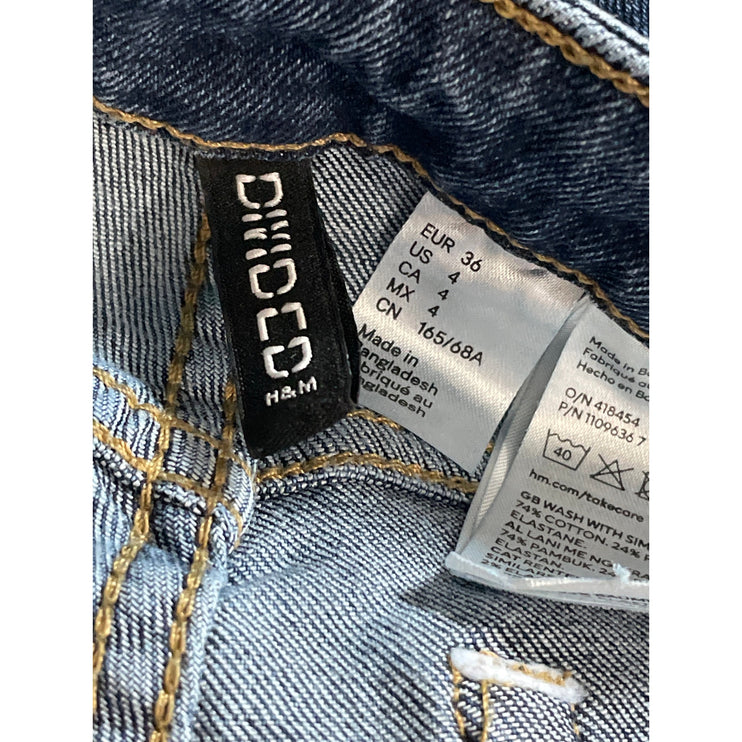 H&M Women's Blue Mid Rise Flared Y2k Bootcut Bell Bottom Denim Jeans Size 4