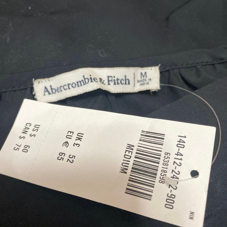 NEW Abercrombie & Fitch Womens Black Button Front Long Sleeve Shirt Blouse Top M