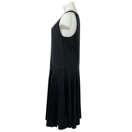 Zara Womens Black Sleeveless Relaxed Drop Waist Flared A-line Maxi Dress Sz XXL