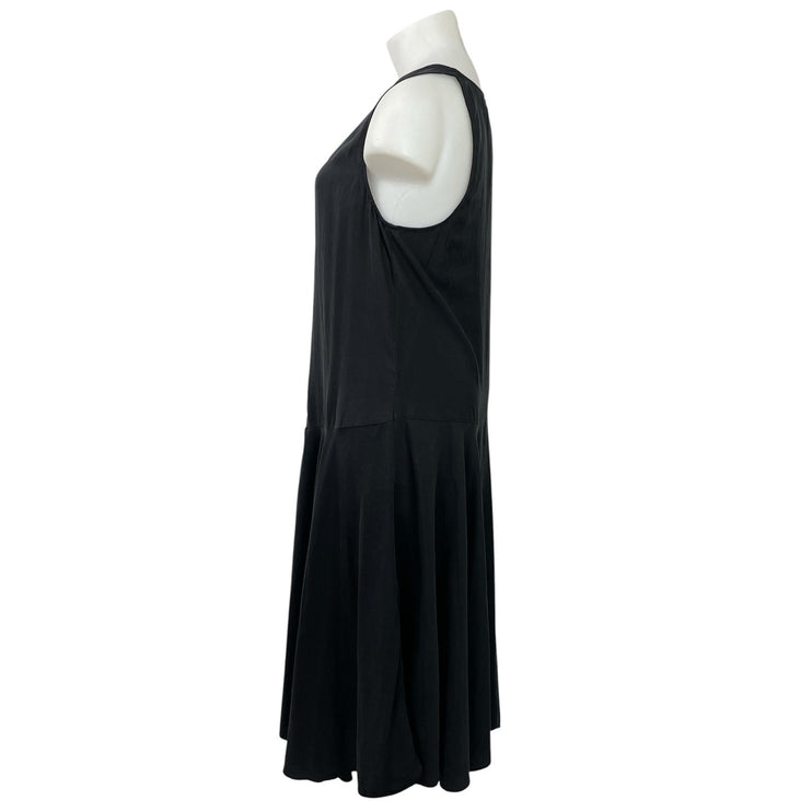 Zara Womens Black Sleeveless Relaxed Drop Waist Flared A-line Maxi Dress Sz XXL