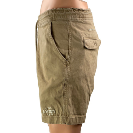 The Dudes Inn Mens Beige Elastic Waist Drawstring Casual Chino Khaki Shorts Sz M