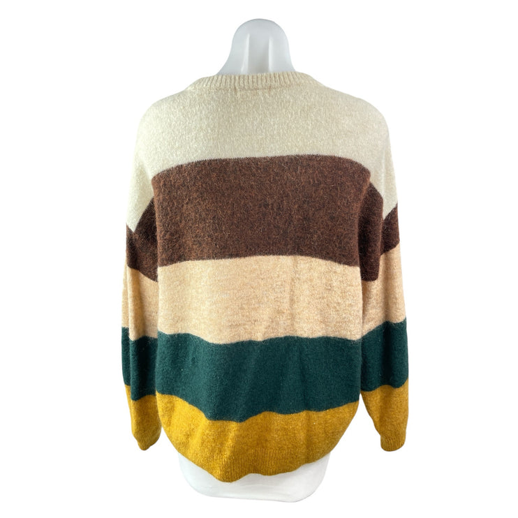 H&M Women's Multicolor Wool Colorblock Striped Long Sleeve Sweater Top Size M