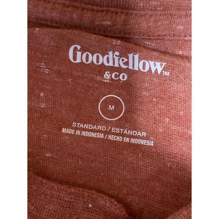 Goodfellow & Co Men's Orange Long Sleeve Casual Henley Basic Tee T-Shirt Top M