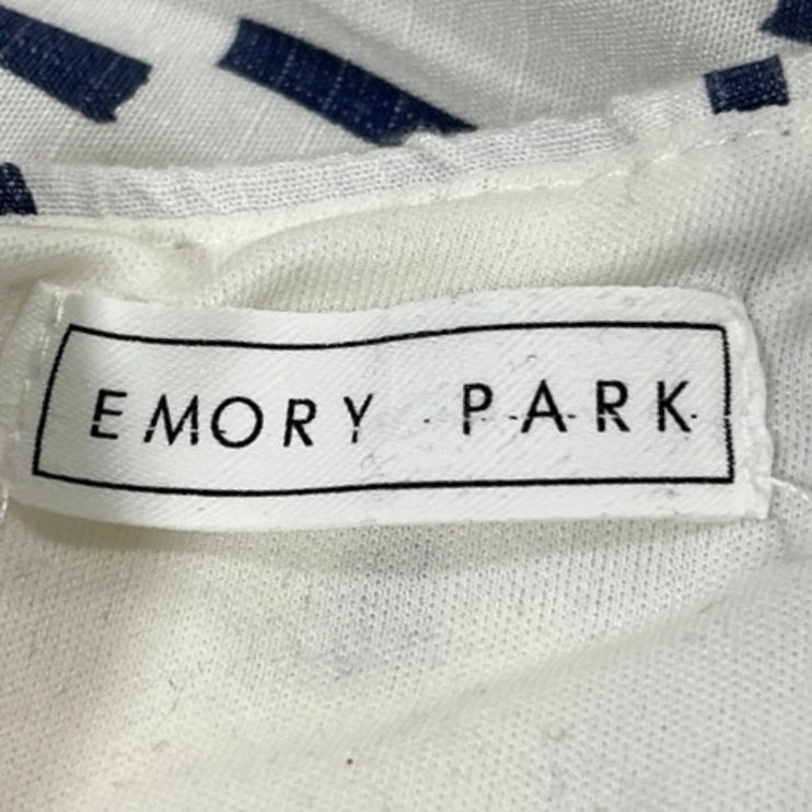 Emory Park White Blue Striped Ruffle Mini Casual Straight Pencil Skirt Size M