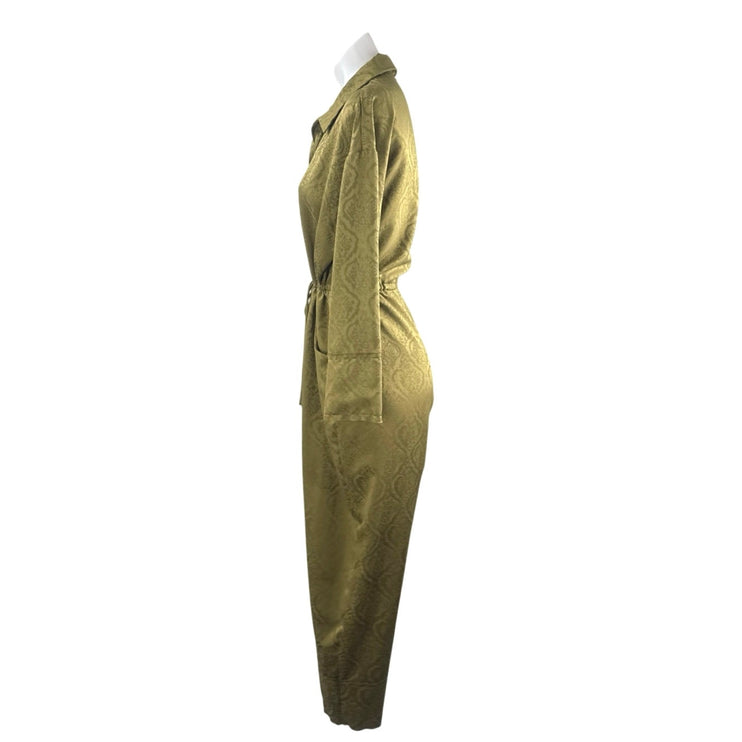 Urban Outfitters Out From Under Olive Green Jayce Jacquard Coverall Jumpsuit XS