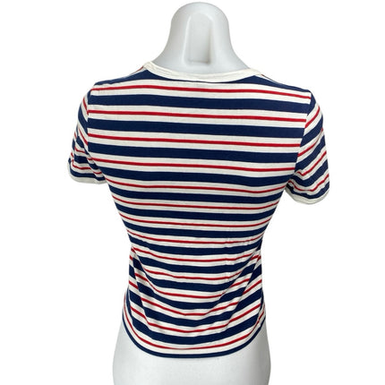 H&M Divided Multicolor Striped Crewneck Short Sleeve Casual Tee T shirt Top Sz S