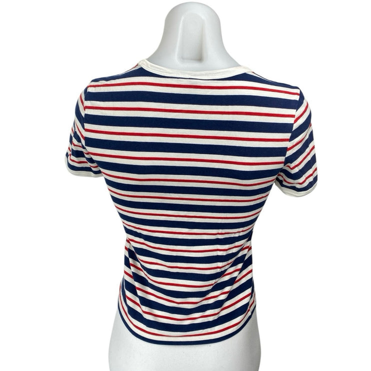 H&M Divided Multicolor Striped Crewneck Short Sleeve Casual Tee T shirt Top Sz S
