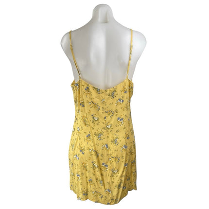 Reformation Marlowe Felicity Floral Yellow Sleeveless Mini Cami Slip Dress Sz L