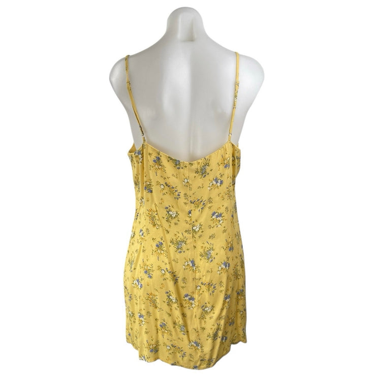 Reformation Marlowe Felicity Floral Yellow Sleeveless Mini Cami Slip Dress Sz L