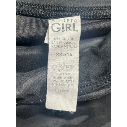Athleta Girl Camo Lux Black Gray Camouflage Mid Rise Swing Skirt Skort Size XXL