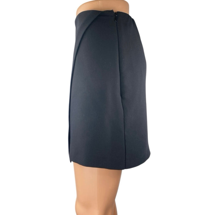 Abercrombie & Fitch Black High Waist Side Zip Mini Wrap A-Line Skirt Size M