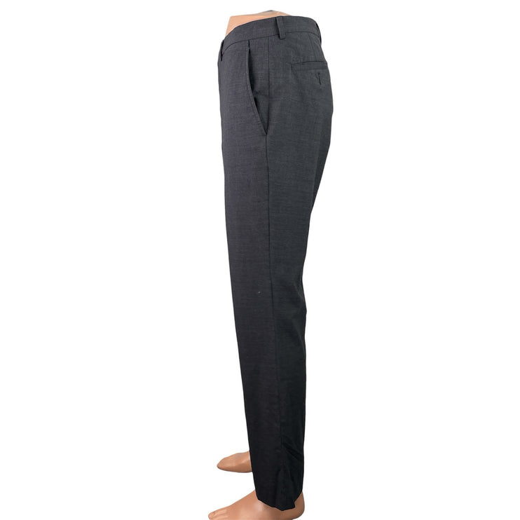 Cole Haan Grand Mens Black Wool Slim Tapered Leg Trouser Dress Pants Sz 36W 32L