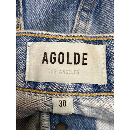 Agolde 90s Women's Blue Distressed Baggy High Rise Straight Denim Jeans Size 30